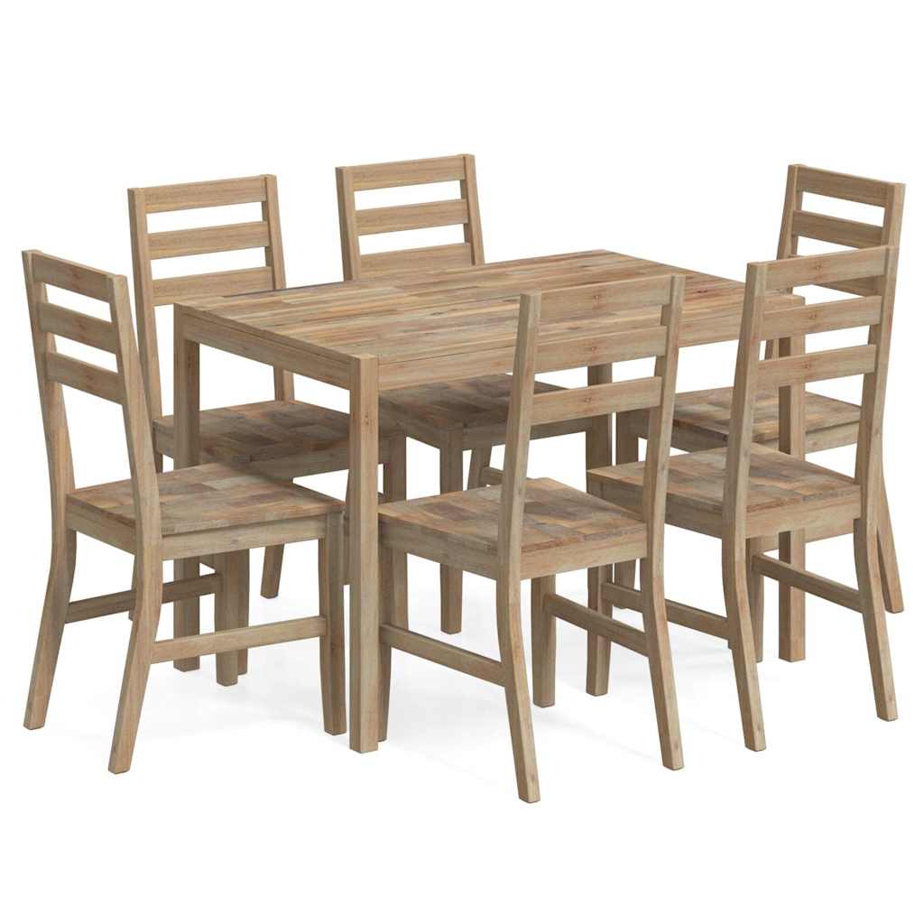 vidaXL 7 Piece Dining Set Solid Wood Acacia 2