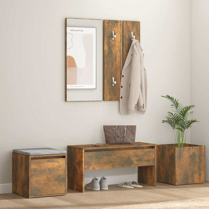 Hallway Furniture Set Engineered Wood Smoked oak