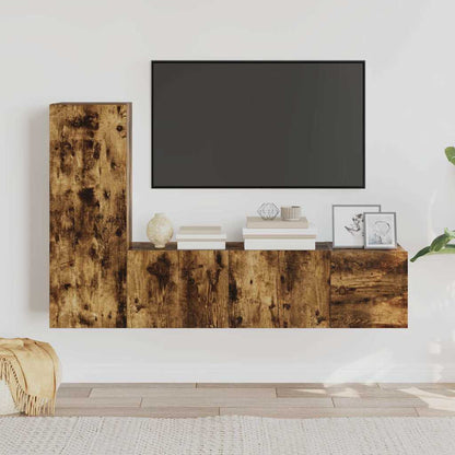 TV Cabinet Set Engineered Wood Smoked oak 80 cm 3