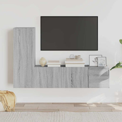 TV Cabinet Set Engineered Wood Grey sonoma 80 cm 3