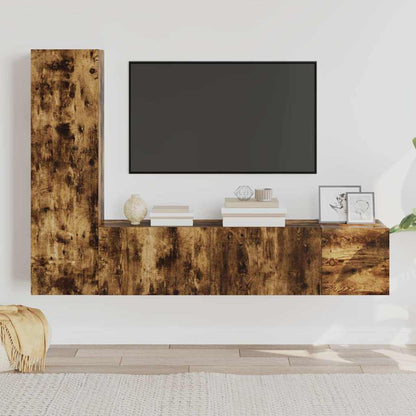 TV Cabinet Set Engineered Wood Smoked oak 100 cm 3