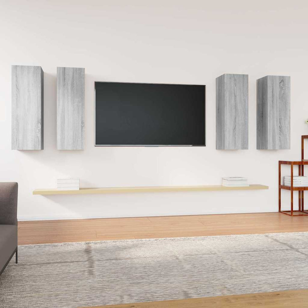 vidaXL 4 Piece TV Cabinet Set 30.5x30x90 cm Engineered Wood
