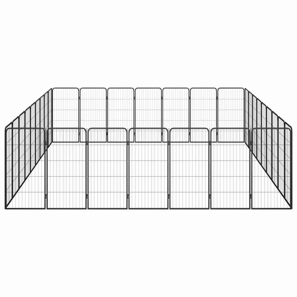 vidaXL 32-Panel Dog Playpen Black 50x100 cm Powder-coated Steel 4