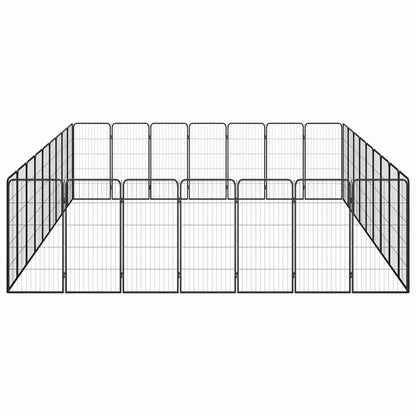 vidaXL 32-Panel Dog Playpen Black 50x100 cm Powder-coated Steel 4