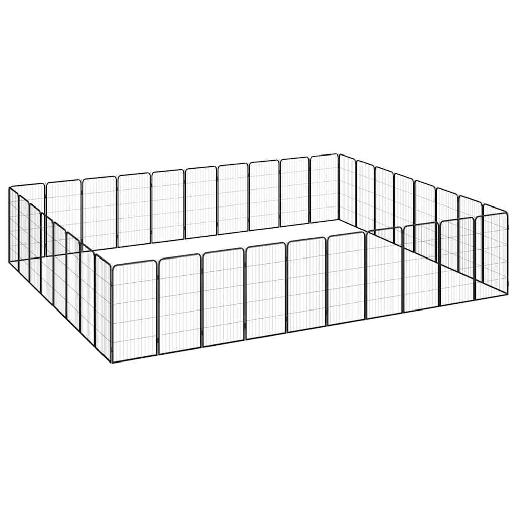vidaXL 36-Panel Dog Playpen Black 50x100 cm Powder-coated Steel 1