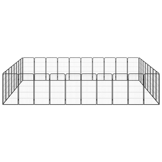 vidaXL 36-Panel Dog Playpen Black 50x100 cm Powder-coated Steel 2