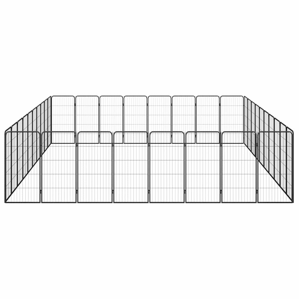 vidaXL 36-Panel Dog Playpen Black 50x100 cm Powder-coated Steel 4