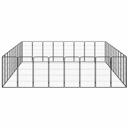 vidaXL 36-Panel Dog Playpen Black 50x100 cm Powder-coated Steel 4