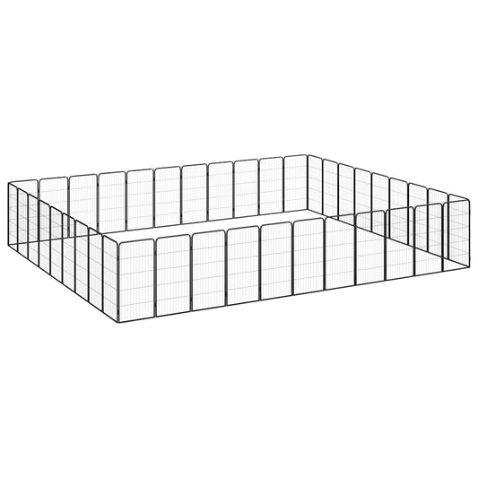vidaXL 40-Panel Dog Playpen Black 50x100 cm Powder-coated Steel 1