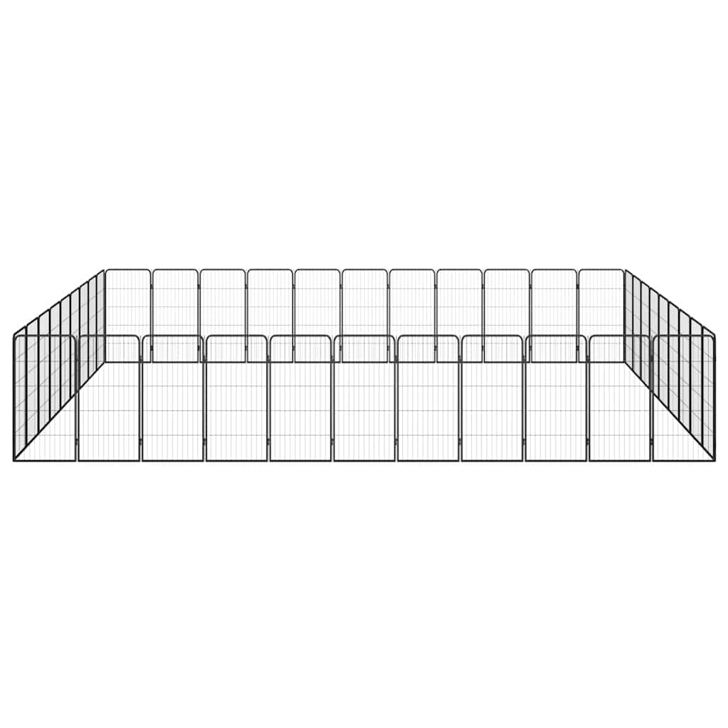 vidaXL 40-Panel Dog Playpen Black 50x100 cm Powder-coated Steel 2