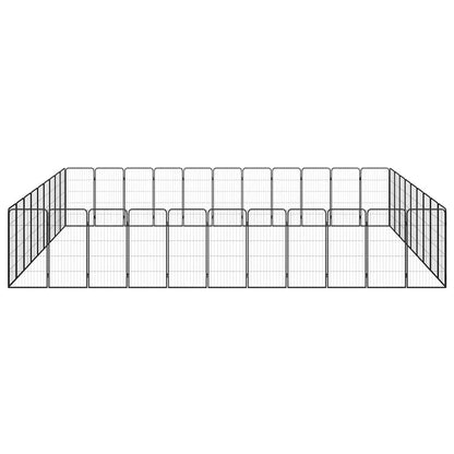 vidaXL 40-Panel Dog Playpen Black 50x100 cm Powder-coated Steel 2