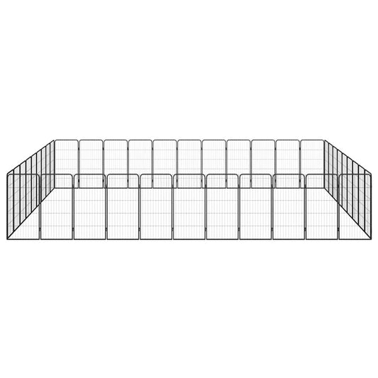 vidaXL 40-Panel Dog Playpen Black 50x100 cm Powder-coated Steel 2