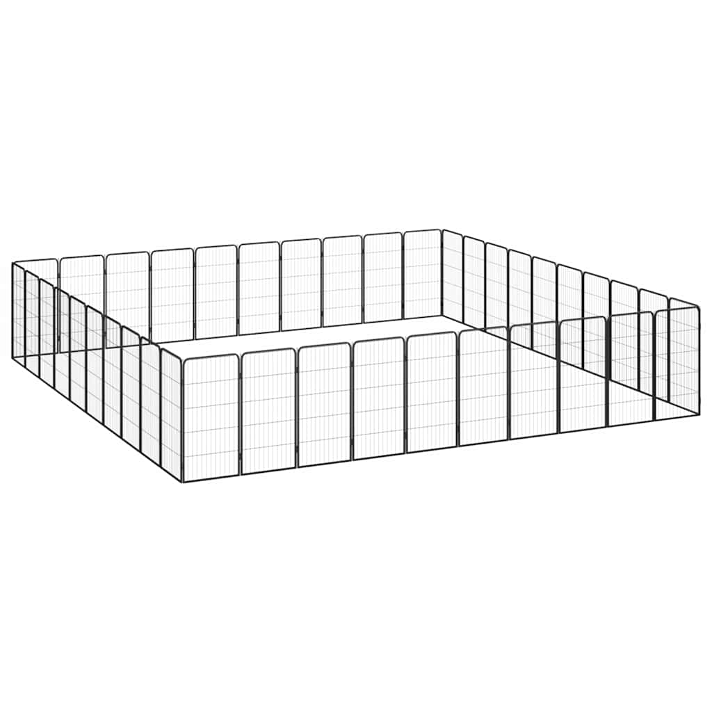 vidaXL 40-Panel Dog Playpen Black 50x100 cm Powder-coated Steel 3
