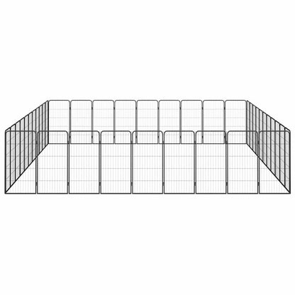 vidaXL 40-Panel Dog Playpen Black 50x100 cm Powder-coated Steel 4