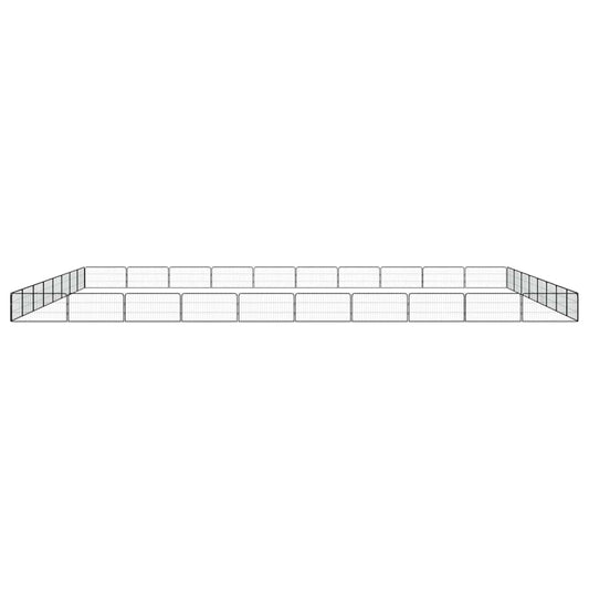 vidaXL 36-Panel Dog Playpen Black 100x50 cm Powder-coated Steel 2