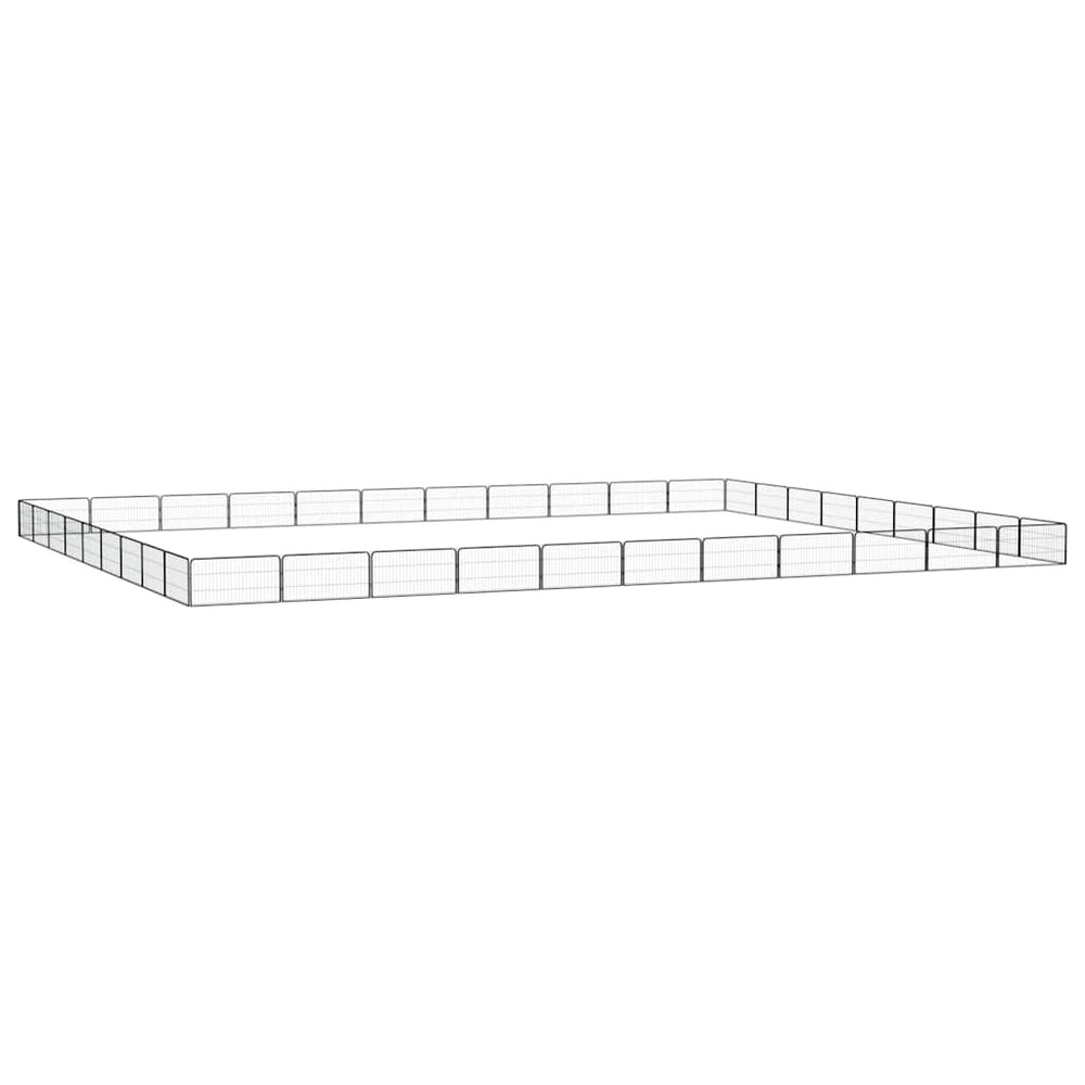 vidaXL Dog Playpen | Black | Powder-coated Steel | Large | Expandable