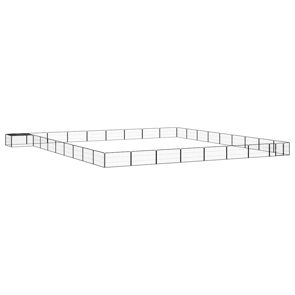 vidaXL 36-Panel Dog Playpen Black 100x50 cm Powder-coated Steel 1