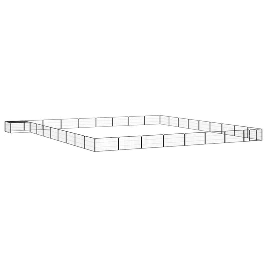 vidaXL 36-Panel Dog Playpen Black 100x50 cm Powder-coated Steel 1