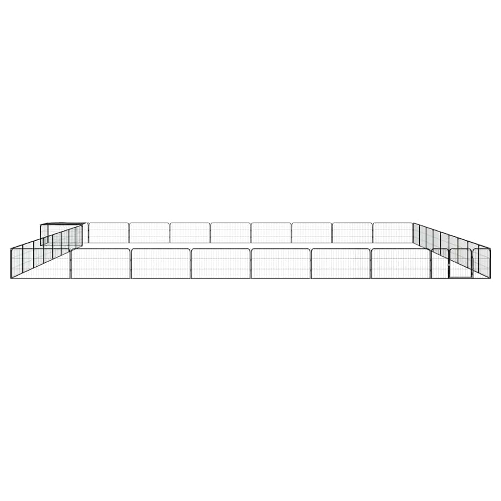 vidaXL 36-Panel Dog Playpen Black 100x50 cm Powder-coated Steel 2