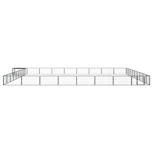 vidaXL 36-Panel Dog Playpen Black 100x50 cm Powder-coated Steel 2