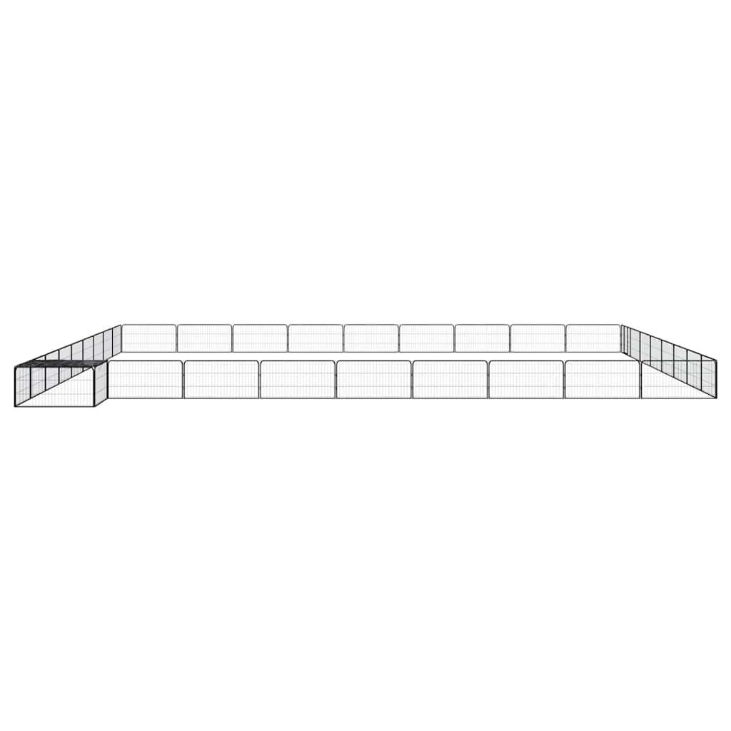 vidaXL 36-Panel Dog Playpen Black 100x50 cm Powder-coated Steel 3