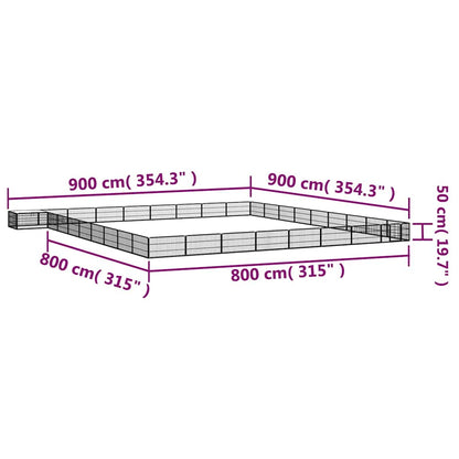 vidaXL 36-Panel Dog Playpen Black 100x50 cm Powder-coated Steel 6
