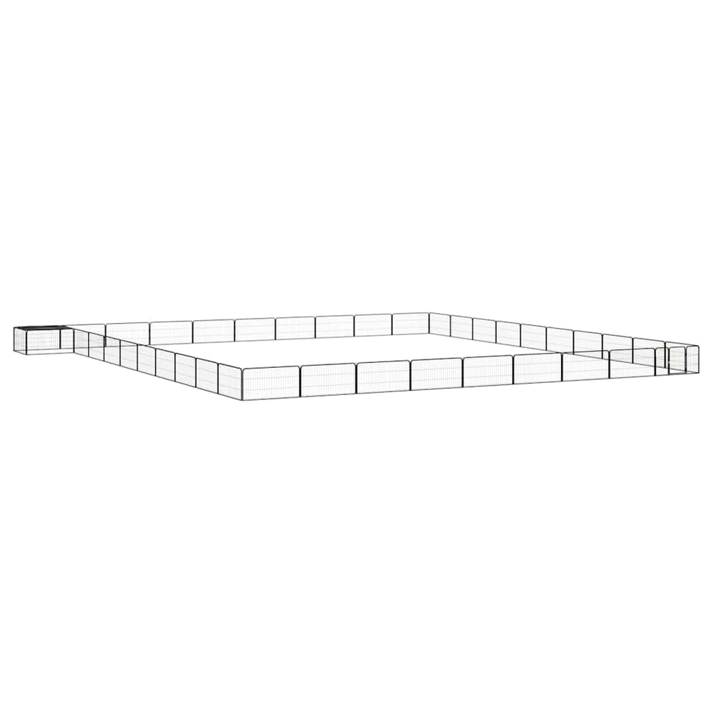 vidaXL 40-Panel Dog Playpen Black 100x50 cm Powder-coated Steel