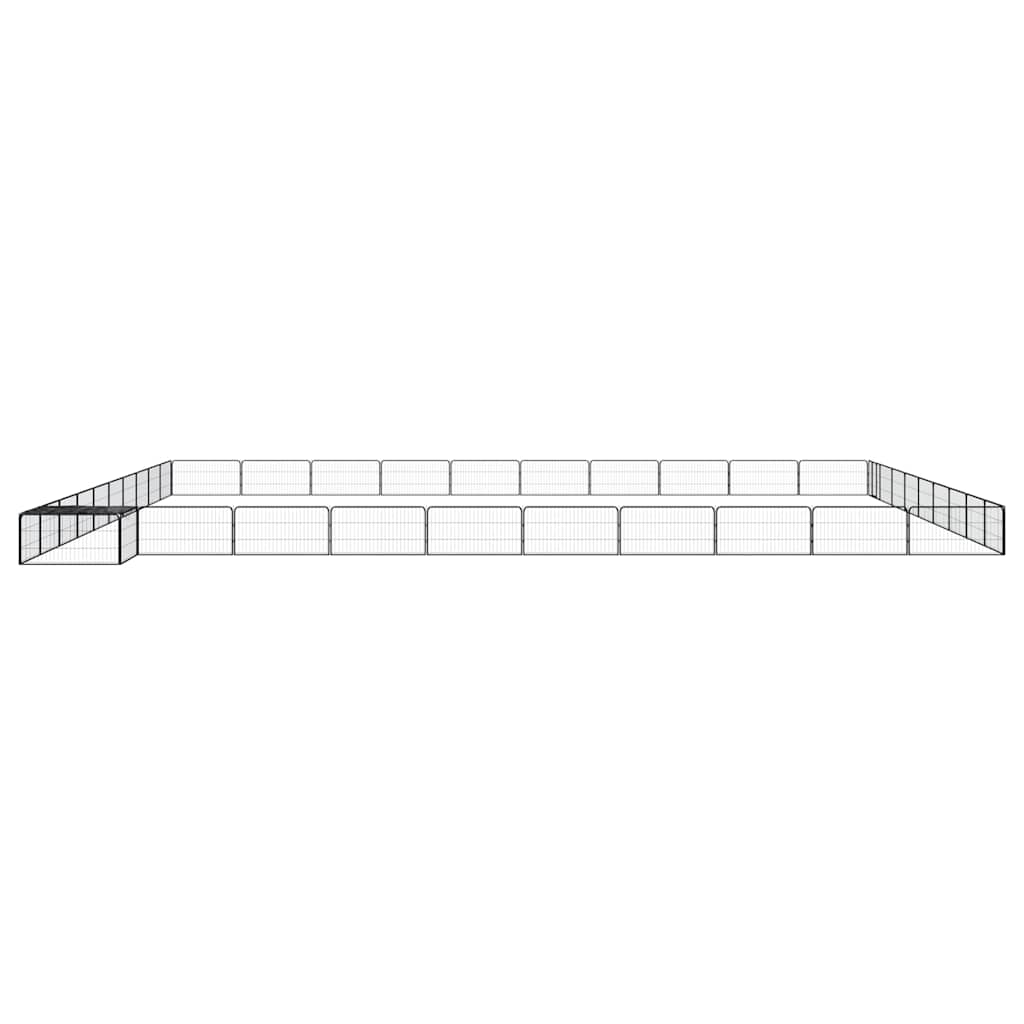 vidaXL 40-Panel Dog Playpen Black 100x50 cm Powder-coated Steel 3