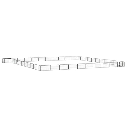 vidaXL 44-Panel Dog Playpen Black 100x50 cm Powder-coated Steel 1