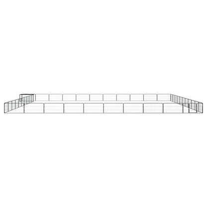vidaXL 44-Panel Dog Playpen Black 100x50 cm Powder-coated Steel 2