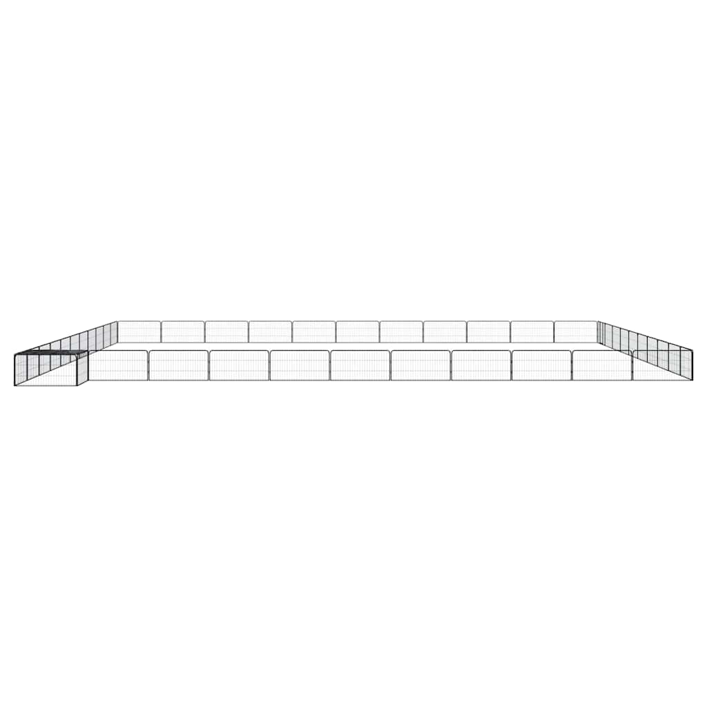 vidaXL 44-Panel Dog Playpen Black 100x50 cm Powder-coated Steel 3