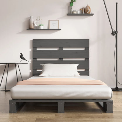 vidaXL Bed Frame Grey 75x190 cm Small Single Solid Wood Pine