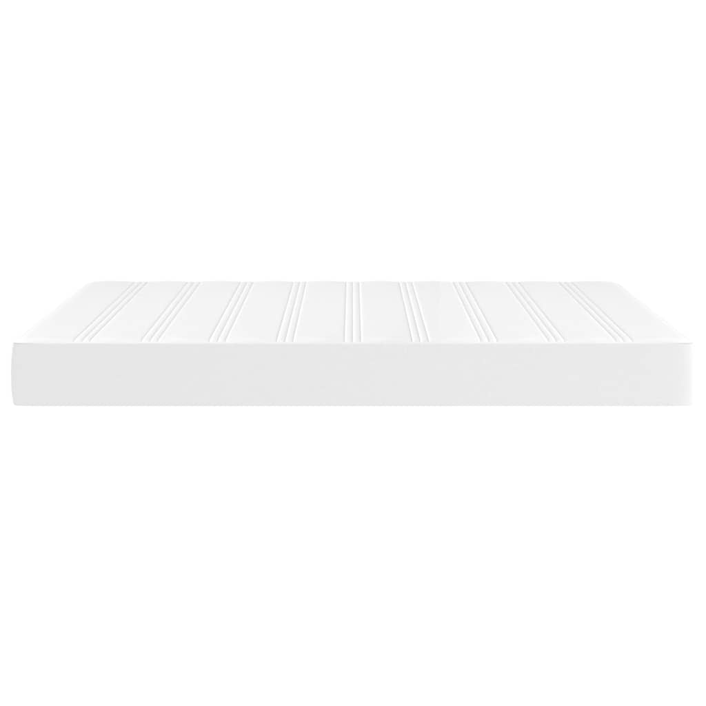 Pocket Spring Bed Mattress 100x190x20cm Faux Leather White Double Size