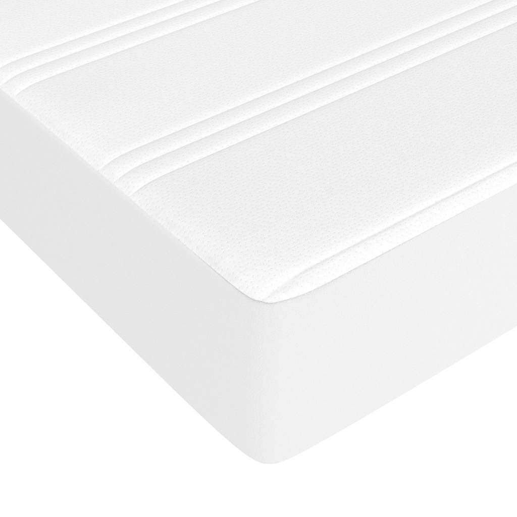 Pocket Spring Bed Mattress 100x190x20cm Faux Leather White Double Size