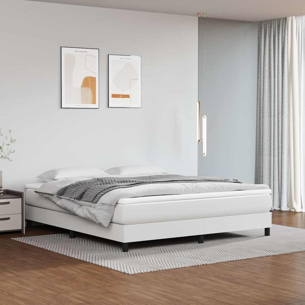 Pocket Spring Bed Mattress 100x190x20cm Faux Leather White California King