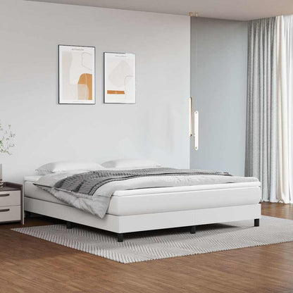 Pocket Spring Bed Mattress 100x190x20cm Faux Leather White California King