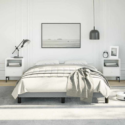 Bed Frame without Mattress 100x203 cm Fabric Light grey Double Size 25 cm
