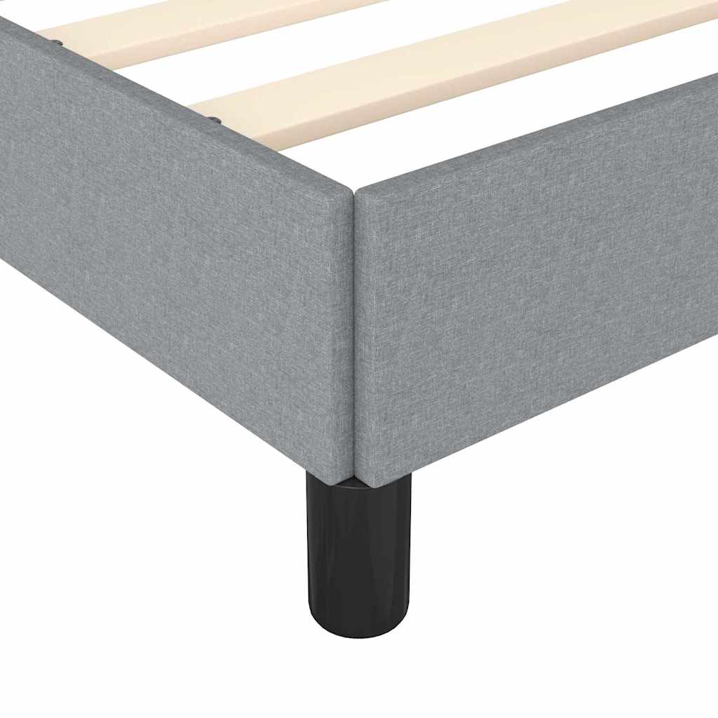 Bed Frame without Mattress 100x203 cm Fabric Light grey Double Size 25 cm
