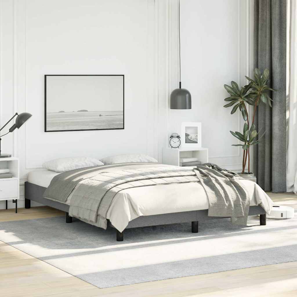 Bed Frame without Mattress 100x203 cm Fabric Dark grey Double Size 25 cm