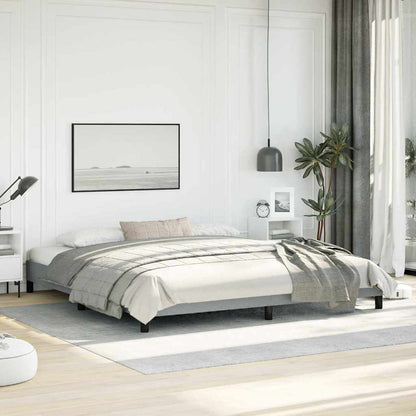 Bed Frame without Mattress 100x203 cm Fabric Light grey King 25 cm