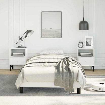 Bed Frame without Mattress 100x203cm Faux Leather White Twin 25 cm