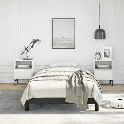 Bed Frame without Mattress 100x203cm Faux Leather Black Twin XL 25 cm
