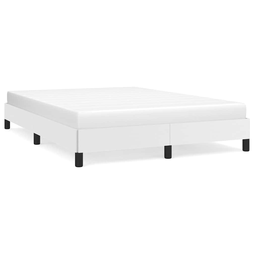 Bed Frame without Mattress 100x203cm Faux Leather White Double Size 25 cm