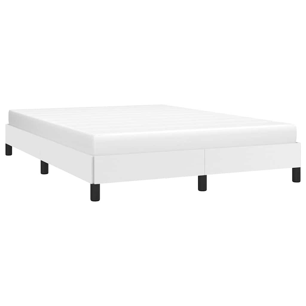 Bed Frame without Mattress 100x203cm Faux Leather White Double Size 25 cm