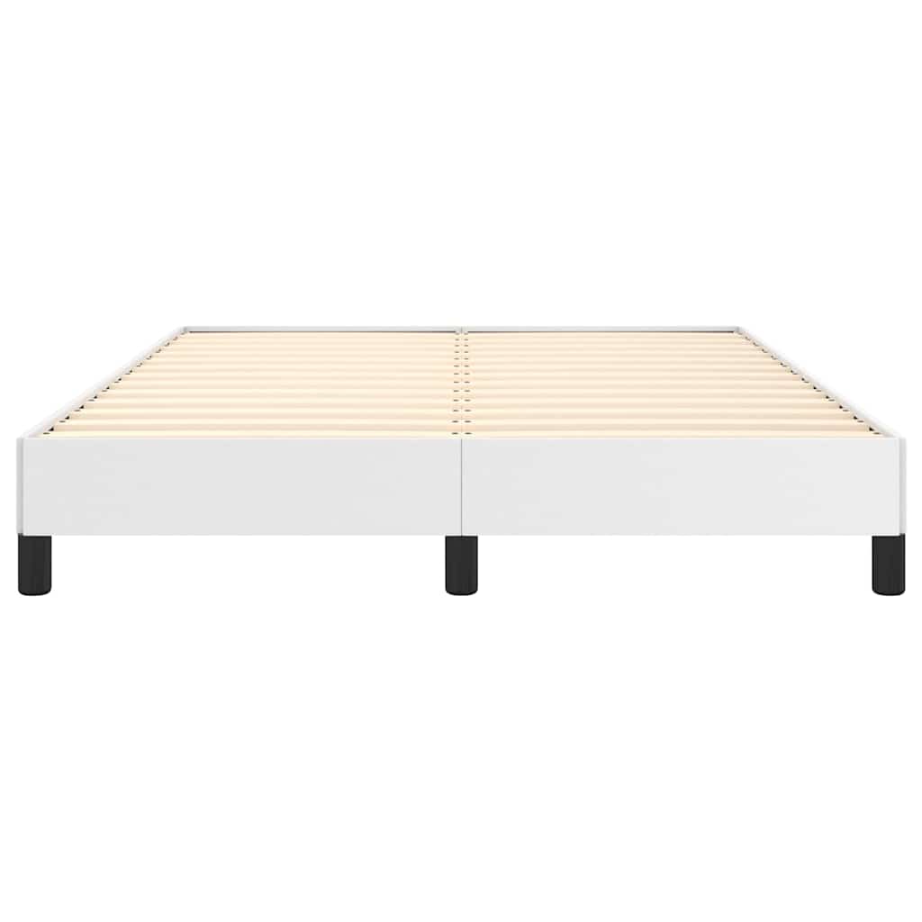 Bed Frame without Mattress 100x203cm Faux Leather White Double Size 25 cm