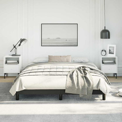 Bed Frame without Mattress 100x203cm Faux Leather Black Queen 25 cm