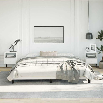 Bed Frame without Mattress 100x203cm Faux Leather White King 25 cm
