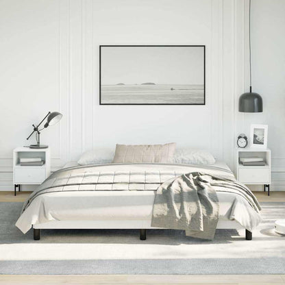 Bed Frame without Mattress 100x203cm Faux Leather White California King 25 cm