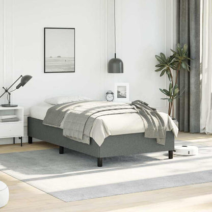 Bed Frame without Mattress 100x203 cm Fabric Dark grey Twin 35 cm