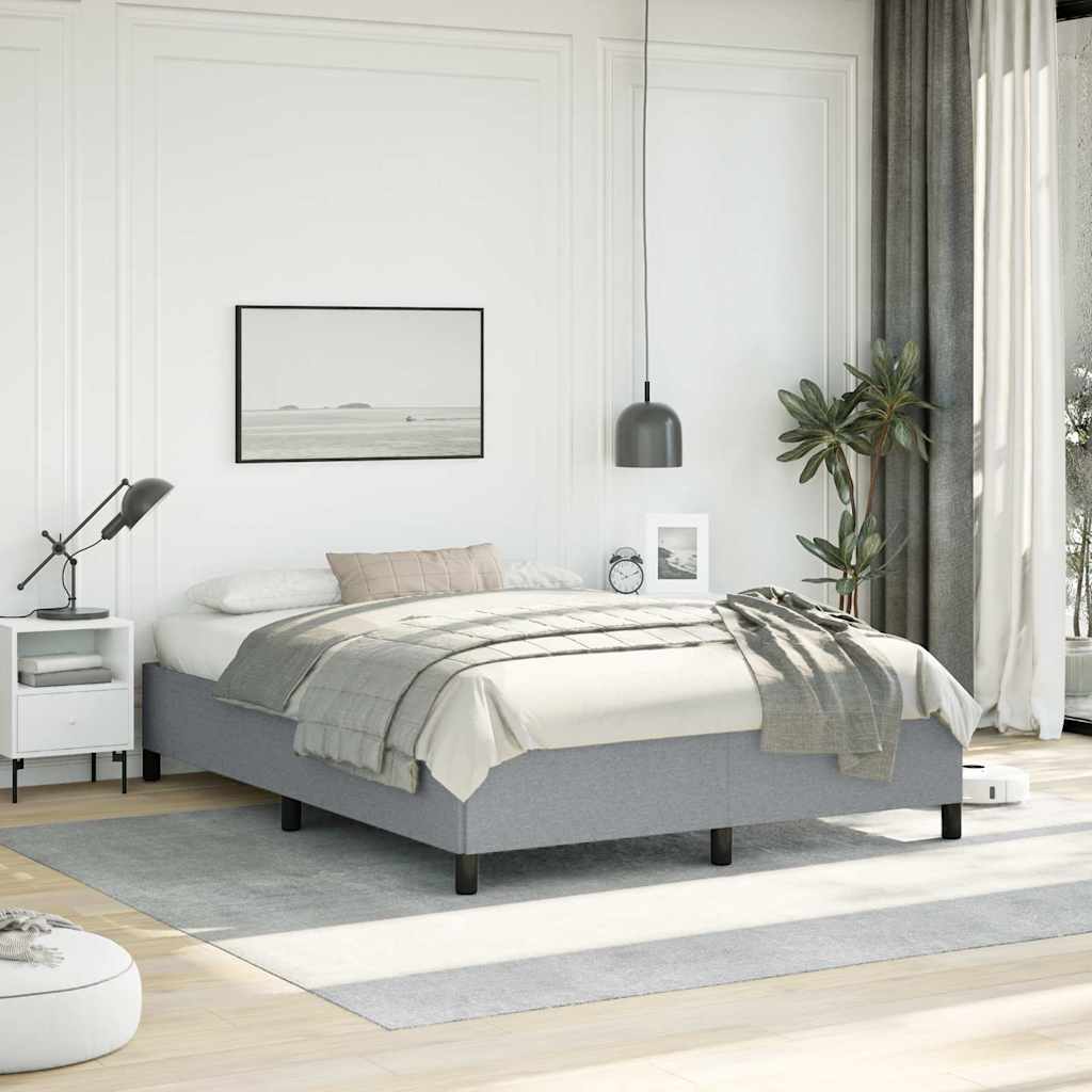 Bed Frame without Mattress 100x203 cm Fabric Light grey Queen 35 cm